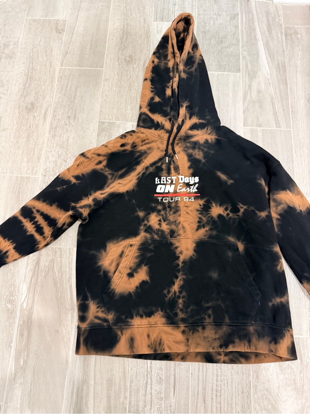 Last Days On Earth Band 1994 Black and Brown Tie-Dye Crewneck Hoodie